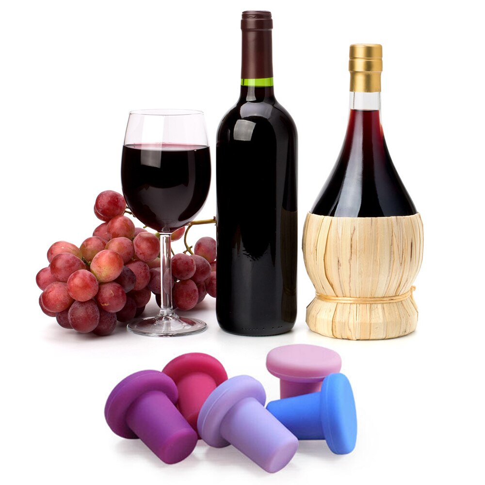 Tapones de silicona para botellas, tapón para botellas, herramientas de preservación de Bar familiar, , seguro y saludable para cocina, 6 colores