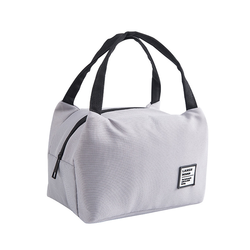 Portátil almuerzo bolsa con aislamiento térmico bolsa de caja de almuerzo bolsa Bento bolsa almuerzo bolsa el almuerzo comida escolar bolsas de almacenamiento: Gris