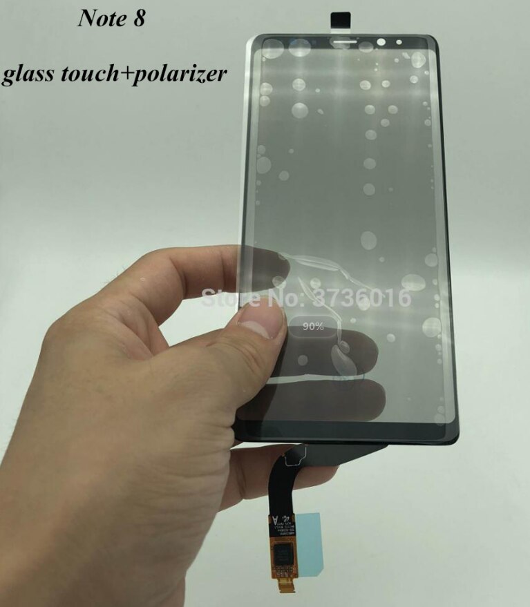 Glass berøringspanel for samsung  s8 plus  g955 note 8 s6 edge  s6 edge plus  s7 edge lcd glassskjerm reparasjon: Note 8 tp polarisator