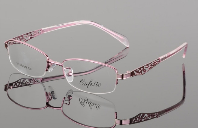 Metall frauen fertig myopie gläser dame kurzsichtig Gläser brillen rosa brillen rahmen brillen-0,50 zu- 6,00
