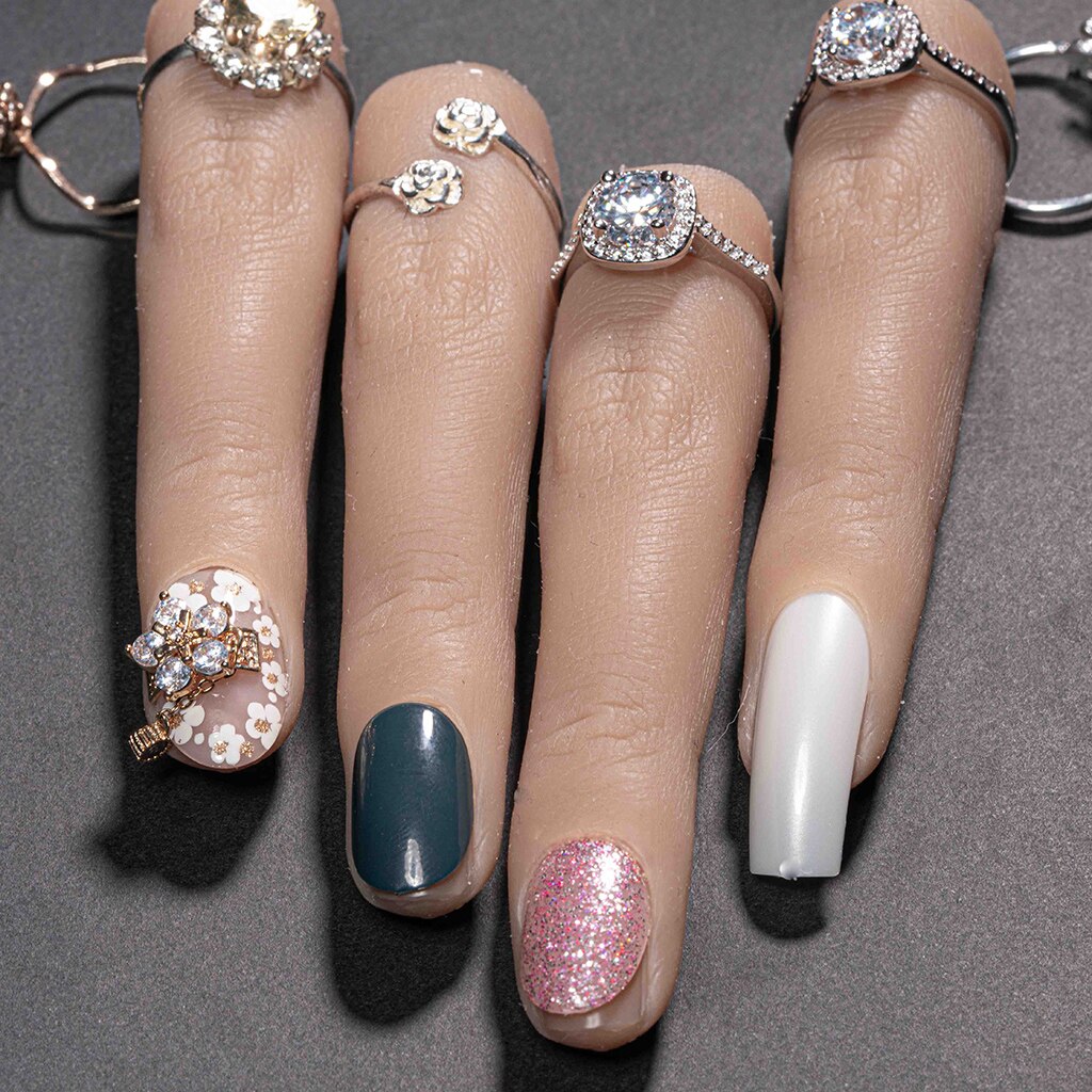 Nagelkunst oefenflap vinger trainingstool siliconen flexibele vingers nagelpunt manicure tool nagel oefenmodel display vinger