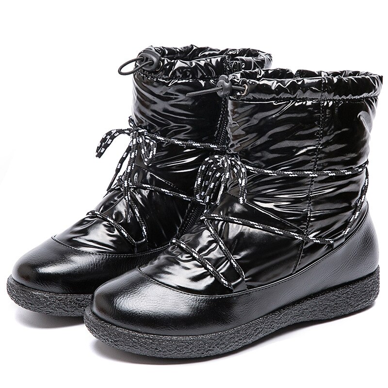 Women Boots Winter Shoes Woman Bling Snow Boots Plus Size Botas Mujer Waterproof Winter Boots Low Heels Ankle Boots Feamle