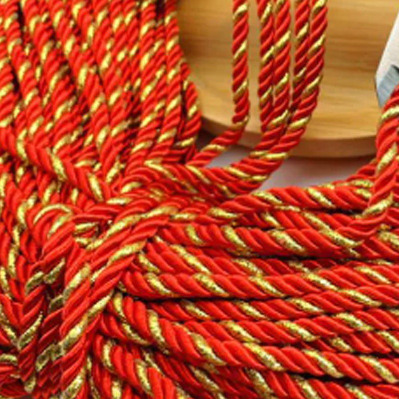 5mm 10m cabo torcido corda guarnição artesanato decorativo corda de náilon cordão artesanal para costura artesanato estofamento decoração de casa: Branco