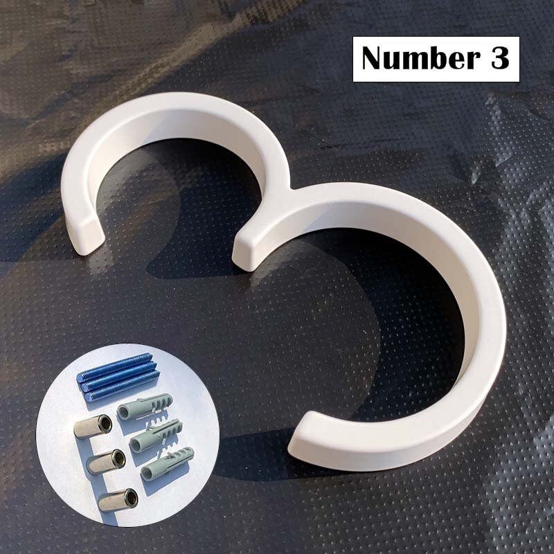125mm White Floating House Numbers Doorplate Letters Metal Address Sign Plate Outdoor Street Door Plaque Number For Home Mailbox: Number 3