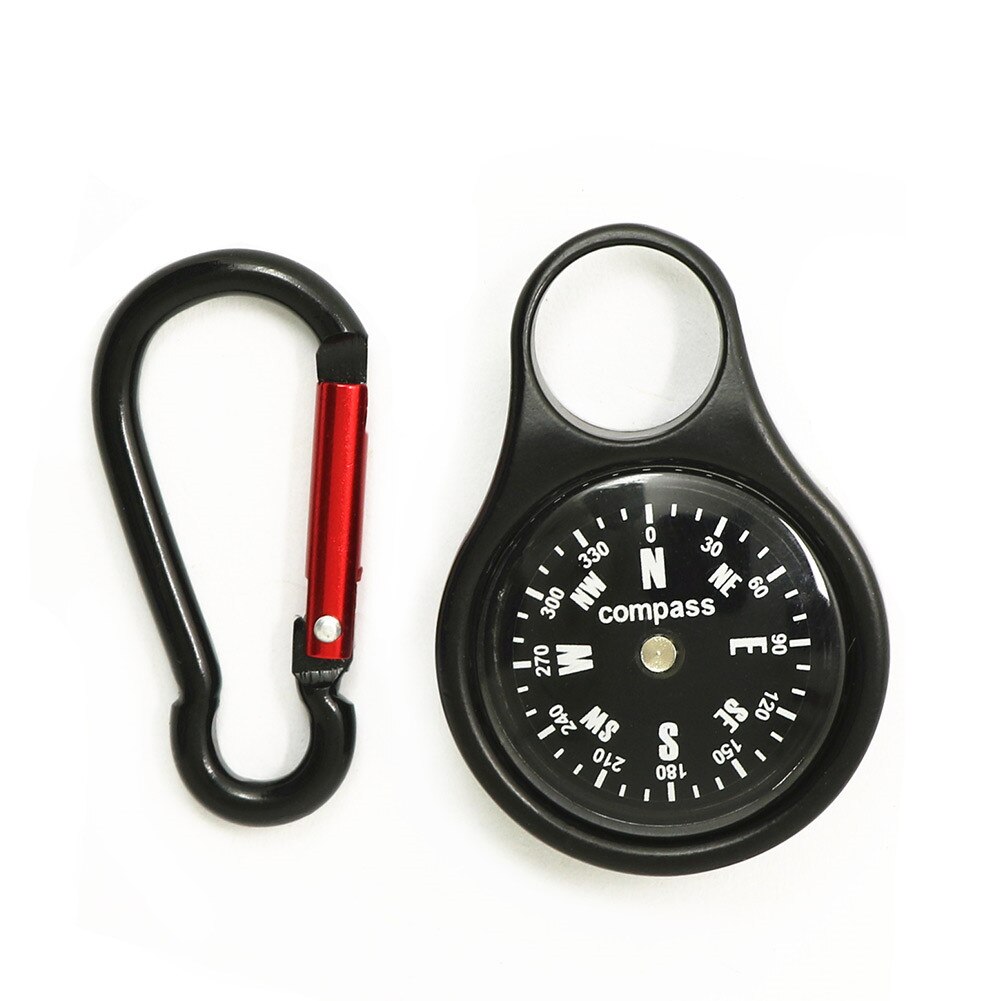 1pcs Compass Carabiner Zinc Alloy Practical Keychain Compass Clip Snap Hook Luggage Tags for Outdoor Hiking Backpacking Camping