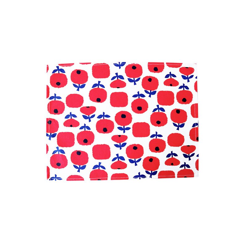 1pc Ins Cotton Placemat Table Napkin Tablewares Mats Pads Family Visit 32x42cm 12.6"x16.5": Color 1