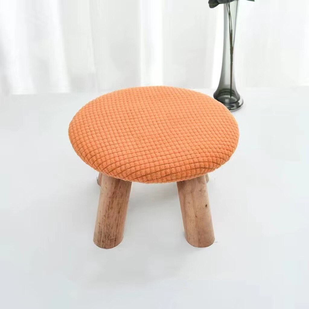 2Pcs Mushroom Small Stool Cover Simple Universal Round Seat Stool Cover Surface Protective Cover Cute Small Stool Cover: A08
