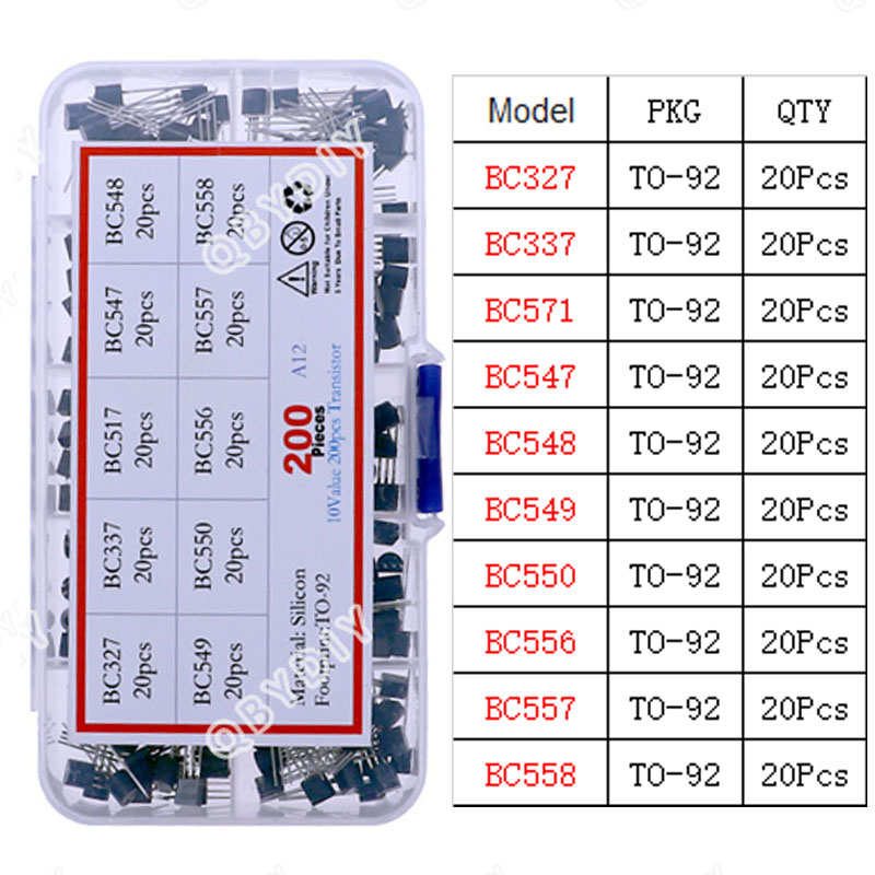 TO-92 TO-92L TO-126 TO-220 Serie Mosfet Triodo Tiristor PNP NPN Transistor Surtido Kit Caja: Azul