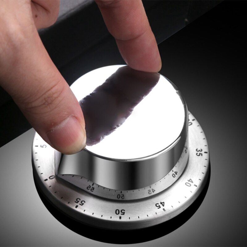 Magnetic Kitchen Timer Mechanical Alarm Clock Timer Retro Stainless Steel Time Cooking Food Tools Home Countdown Gadget