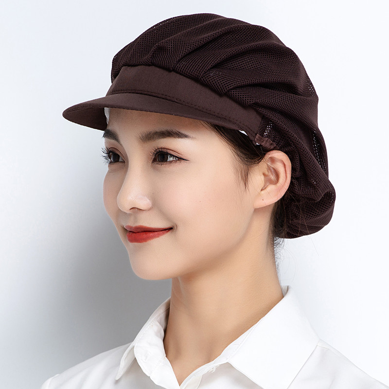 Pustende netting arbeidslue dame herre hårtildekket hatt verkstedhatt serveringshatt bakehatt kjøkken matlaging visirhatt med brem: Kaffe