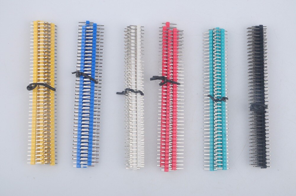 Rcmall 40 pin header reakable 2.54mm single row male female connector break-away kit pcb strip for arduino (pakke  of 40)  diy 0037