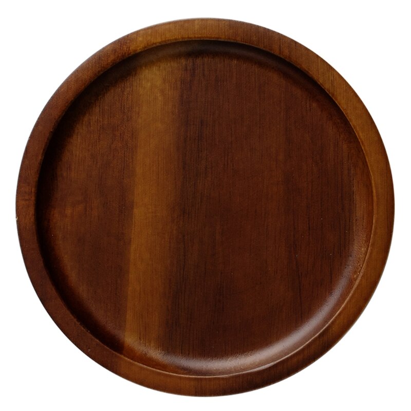 GXMA Wood Serving Tray Round Shaped Storage Trays Dessert Dinner Breads Fruit Snacks Food Display Dishes Tea Tray for Kitchen