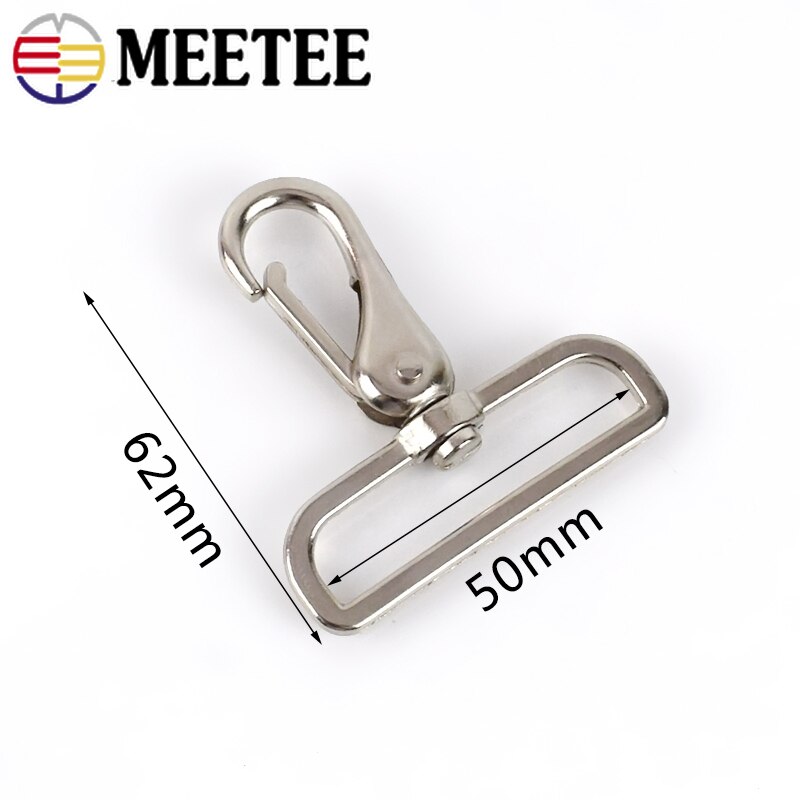 2/4 Stuks 50Mm Metalen Lederen Gespen Tas Riem Riem Swivel Haak Trigger Clip Gesp Hardware Sluiting Diy bagage Accessoires BF403