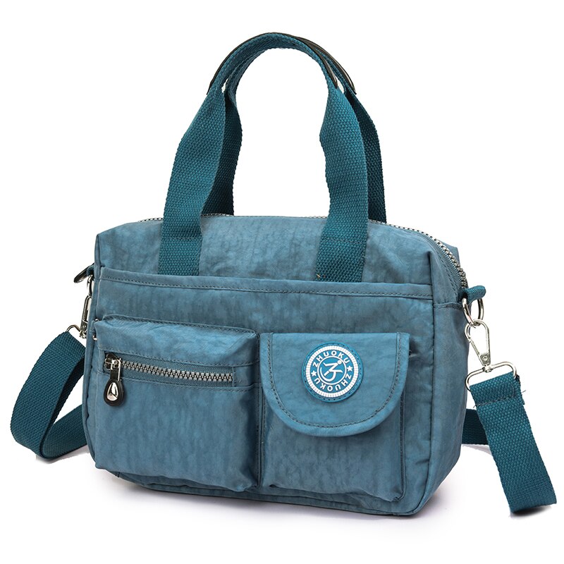 Bolsa de ombro feminina, bolsa casual feita em nylon de marca famosa, estilo carteiro, bolsa de mão e de ombro para mulheres feminina: Gray blue