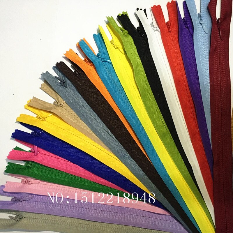 50 stücke Bunte Nylon 3 # Geschlossenen Ende Unsichtbaren Reiß 12 zoll (30cm) schneider Nähen Handwerk 20 Farbe: mischen