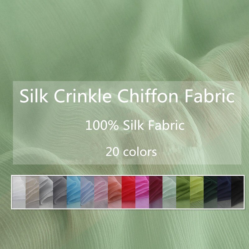 Tecido de seda 5.5 m/m 140cm 54 "material pacífico ambiental da tela do chiffon do enrugamento telas de seda de georgette para o quimono