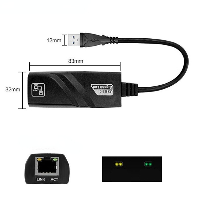 USB 3.0 To Rj45 Lan Ethernet Wired Adapter 10/100Mbps Network Cable for Xiaomi Mi Box PC Windows 10 USB 3.0 Network Card