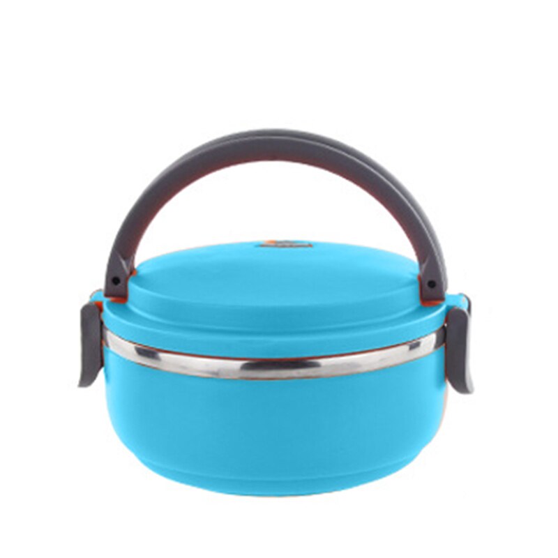 Thermal Insulated Lunch Box Bento Picnic Storage Mess Tin Food Jar Multilayer Stainless Steel For Outdoor Camping DIN889: Blue / 2