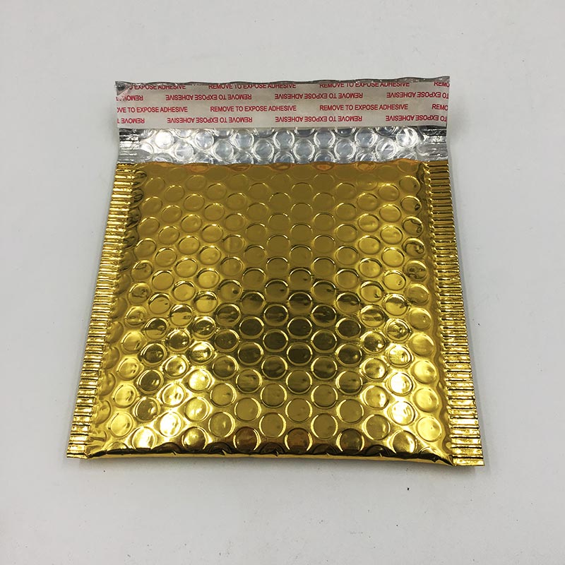 50pcs/lot Bubble Envelopes Bags Mailers Padded Envelope With Bubble Mailing Bag Business Supplies 15*13cm+4cm: Gold