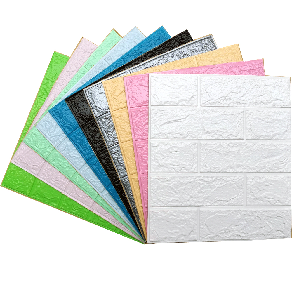 Decoratieve 3D Muurstickers Zelfklevende Behang Schuim Panelen Home Decor Woonkamer Slaapkamer Huis Decoratie Badkamer Sticker