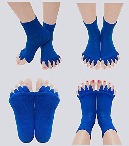 Calcetines separadores de cinco dedos para Yoga y gimnasio, calcetín de alineación para el dolor, masaje de salud, previene calambres en los pies, un par