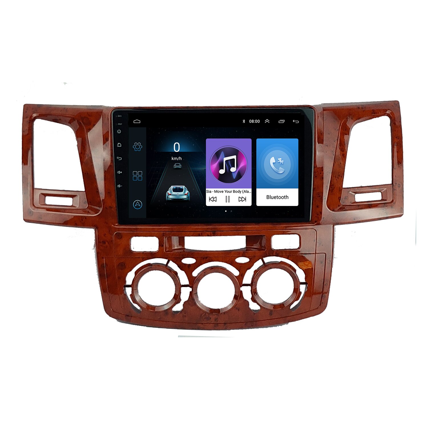 Panel de salpicadero para Toyota Fortuner Vigo Hilux 2007, reproductor de DVD GPS estéreo, instalación envolvente, Kit de placa frontal, marco de Radio