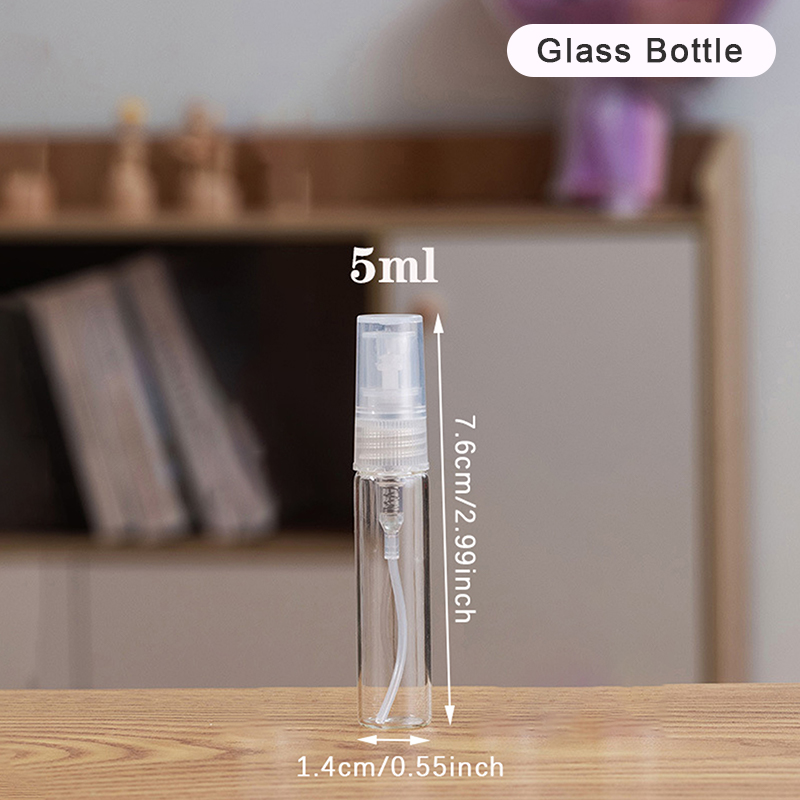 Mini botella de vidrio transparente para Perfume, frasco vacío para cosméticos, tubo de ensayo de muestra, viales de vidrio fino, 2ML, 3ML, 5ML, 10ML: Amarillo claro