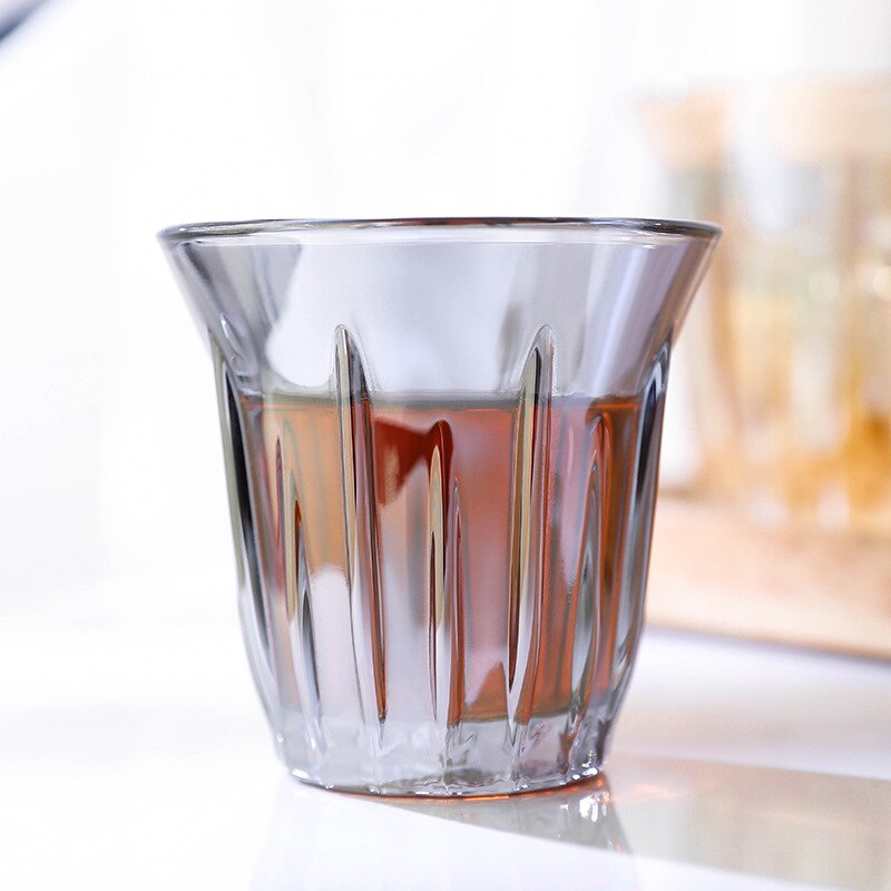 Taza blanca australiana de 100ml-200ml, taza de café Simple, Espresso blanco plano, clásica, Retro, rayas verticales