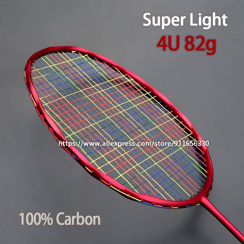 Ultralight 4U Carbon Fiber Badminton Rackets Strun... – Vicedeal