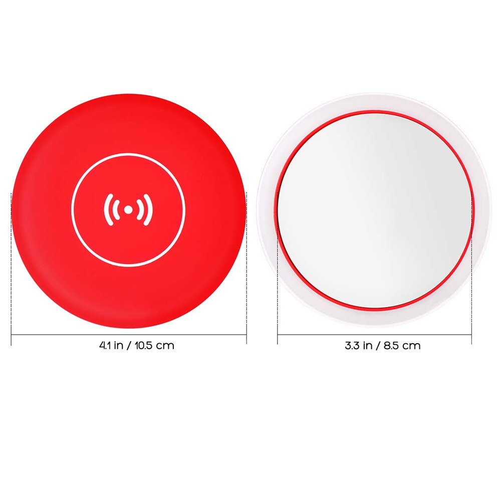 Portable Led Lighted Mini Circular Makeup Mirror Compact Travel Sensing Lighting Cosmetic Mirror Wireless Usb Charging