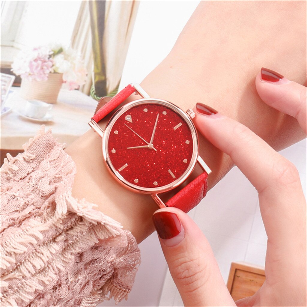 Leren stap horloge voor vrouwen luxe dameshorloge quartz horloge armband horloges klok