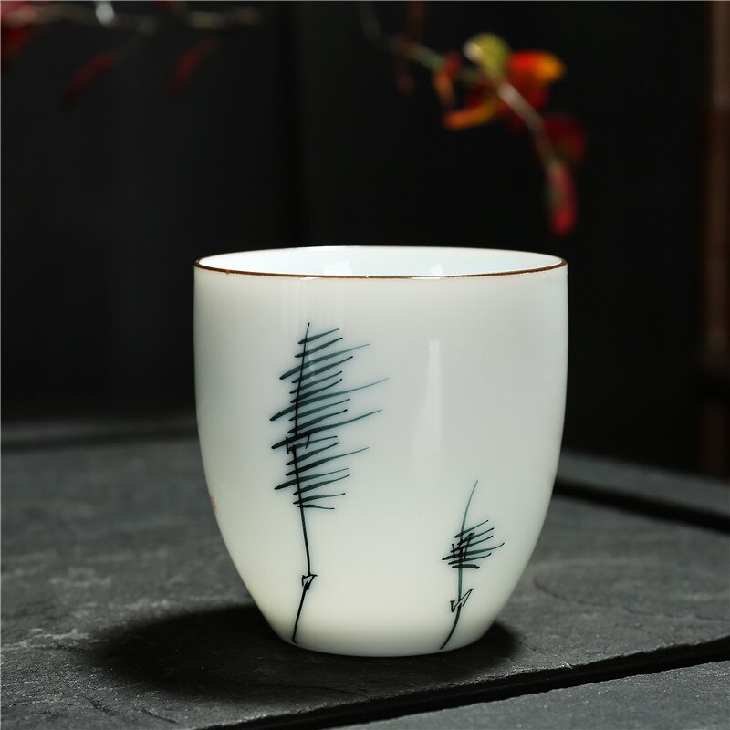 Chanshova tradicional estilo chinês 150ml sob vitrificado mão desenhada padrão cerâmica xícara de chá porcelana porcelana café copos g001: 6