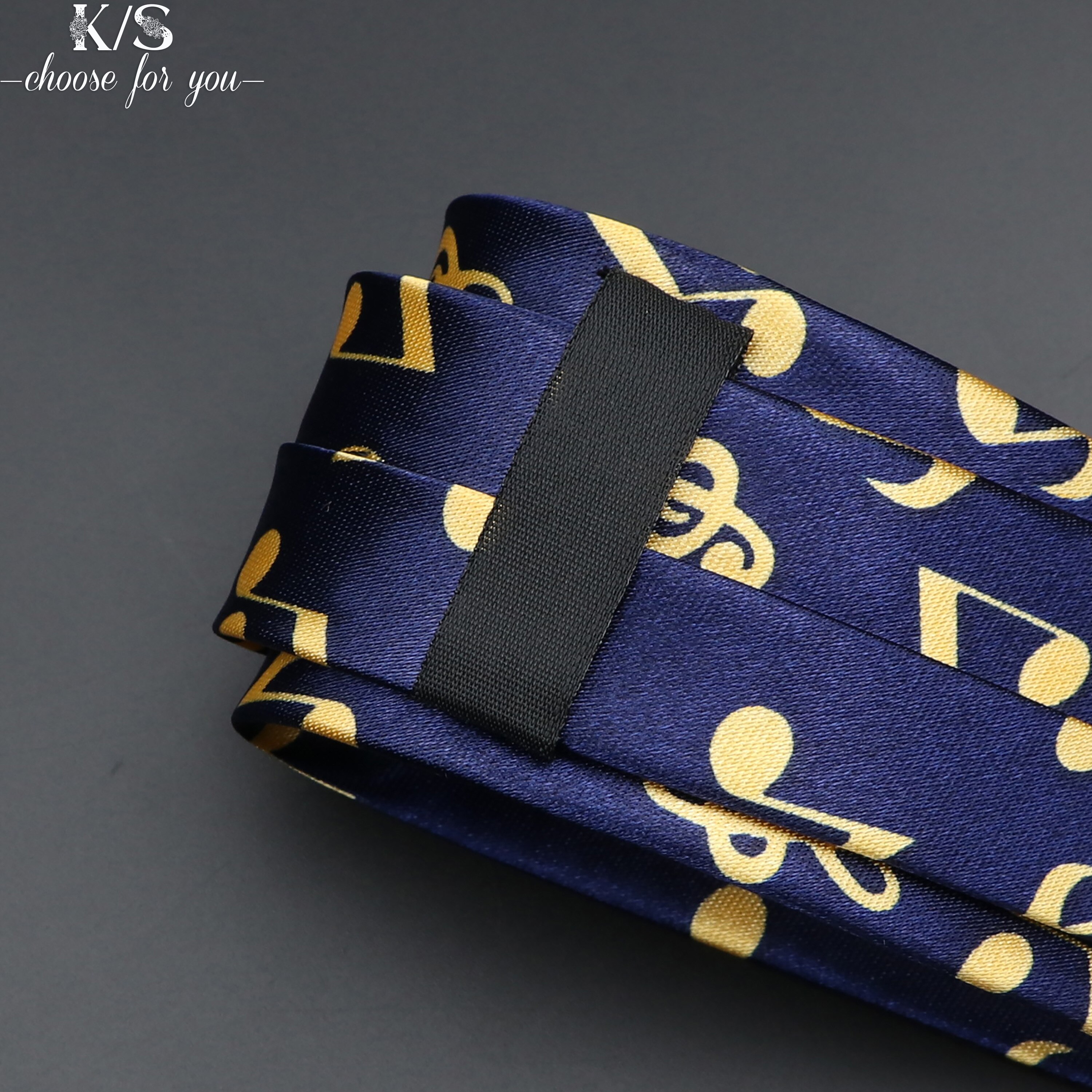 Corbata musical clásica de para hombre, Festival de vacaciones, estampado de Piano, guitarra, cara sonriente, poliéster, 5cm de ancho, corbata negra con
