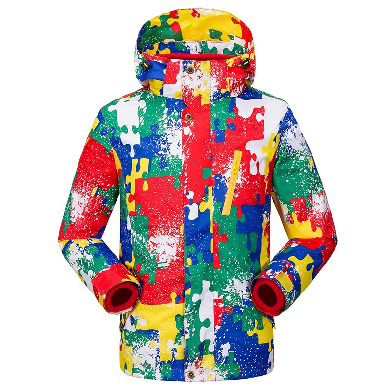 Boys And Girls Winter Windproof Waterproof Warm Snowboard Jacket Snow Coat Children's Camouflage Skateboard Two-Piece Jacket