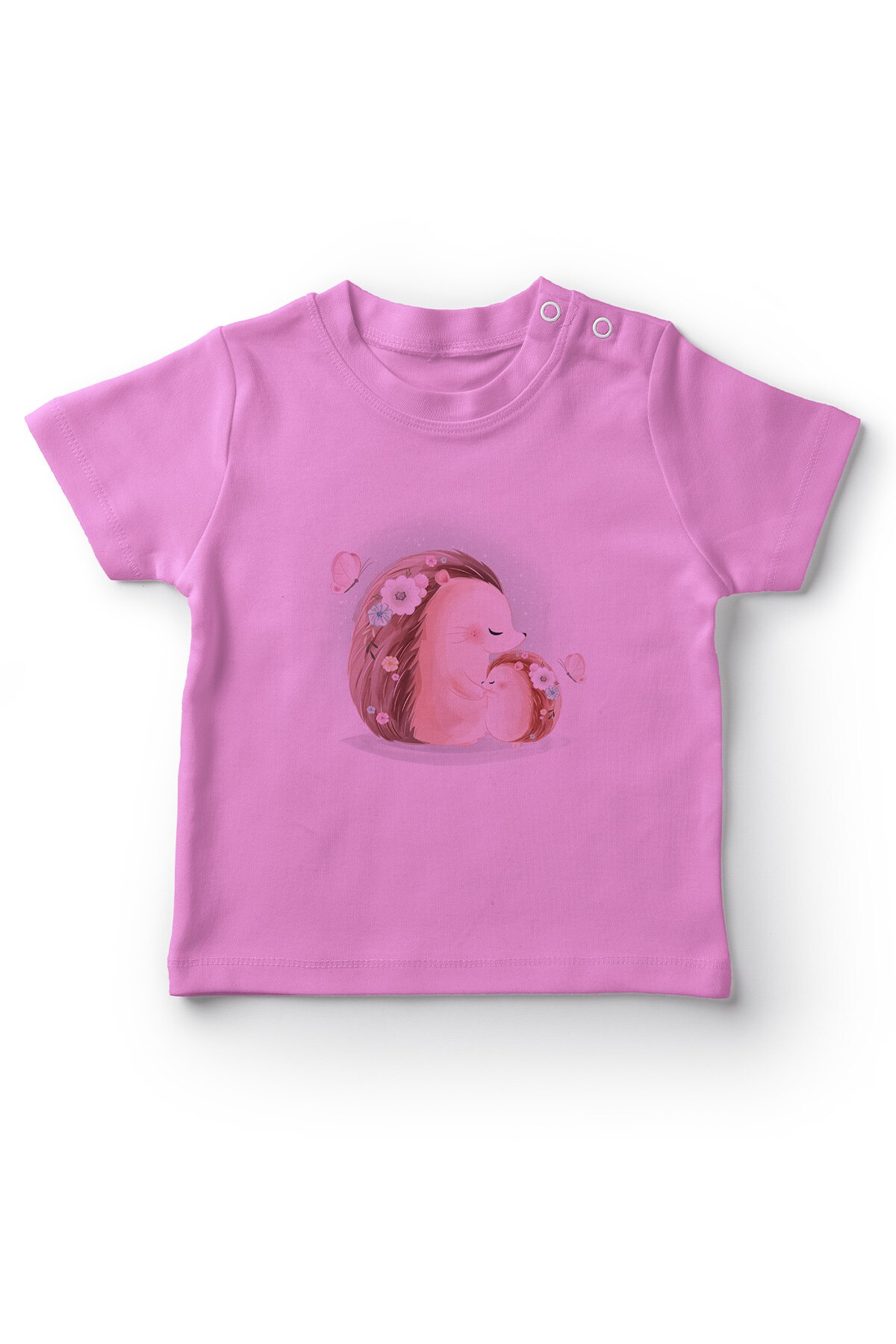 Angemiel Baby Leuke Egel Familie Baby Meisje T-shirt Roze
