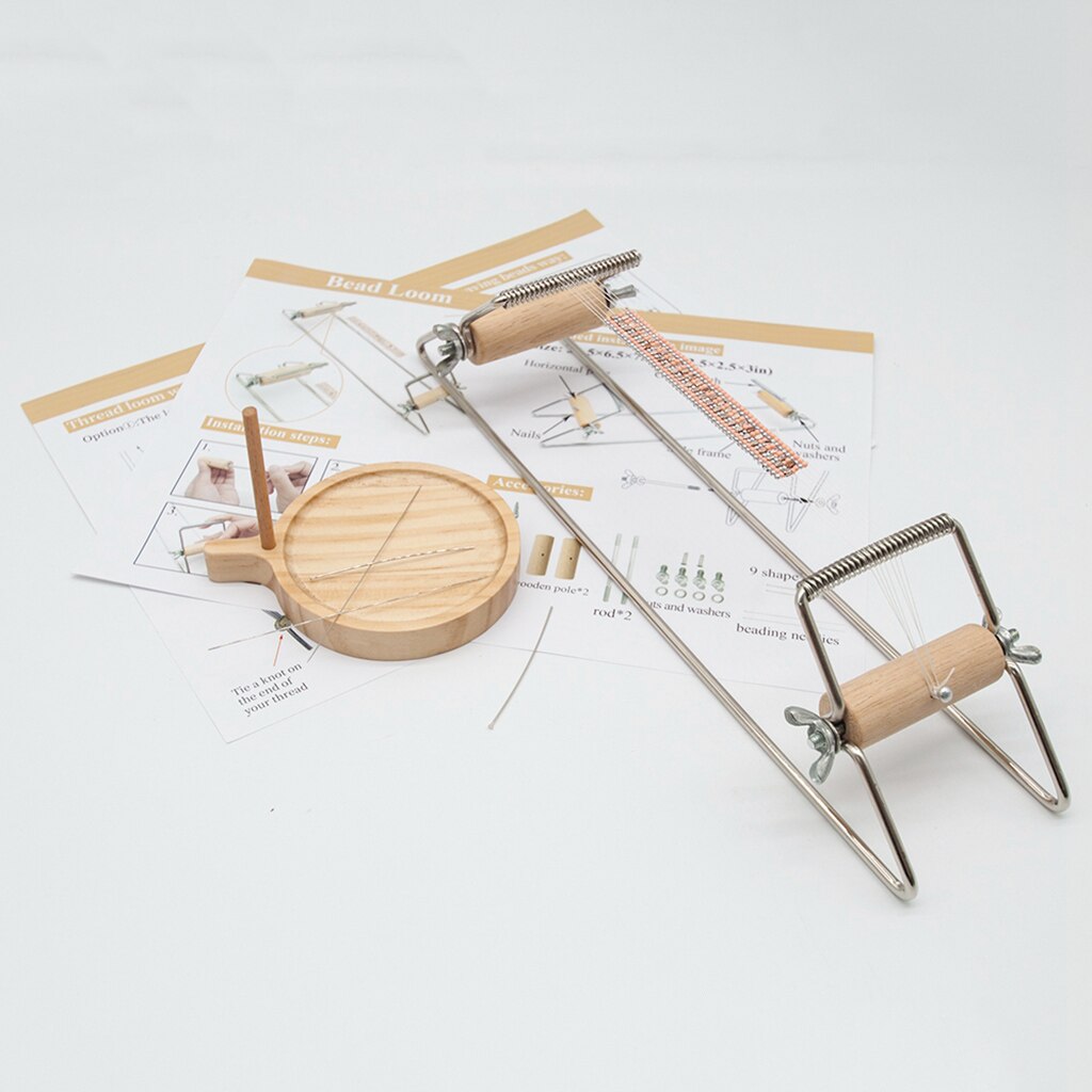 Wooden Tray Bead Loom Kit Necklace Jewelry Beading Starter Beginners DIY Tool Set
