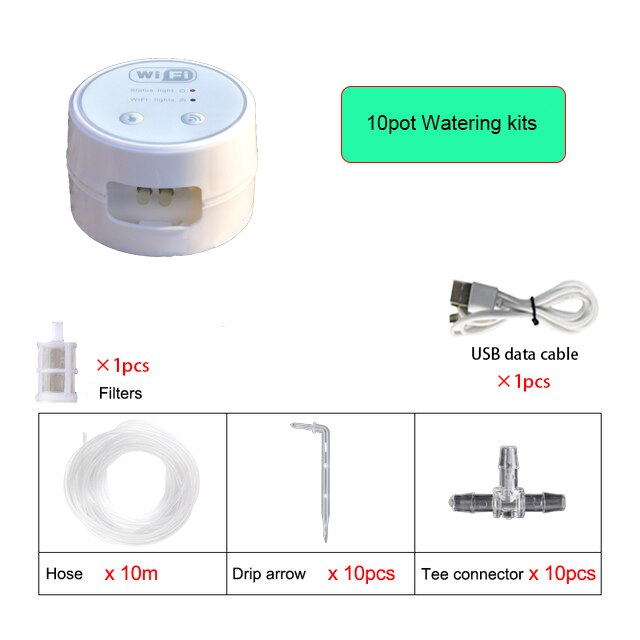 Garden WIFI Automatic Drip Irrigation System Set Mobile Phone Control Smart Watering Timer Indoor Plant Irrigation Devices: 10pot Watering kits