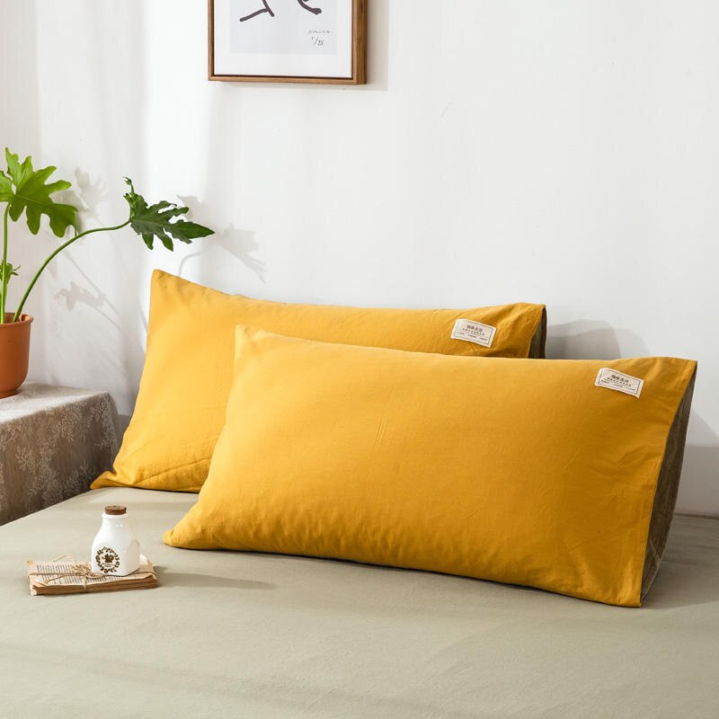 1PC 100% coton jaune taie d'oreiller couverture 48cm * 74cm taie d'oreiller décoratif literie chambre à coucher usage domestique différentes couleurs des deux côtés