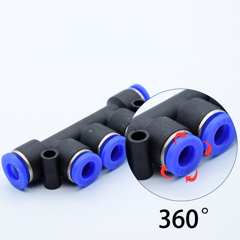 Pneumatic fittings five-way connector PK 4mm-12mm air water hose tube one-touch straight plug plastic quick connector fittings