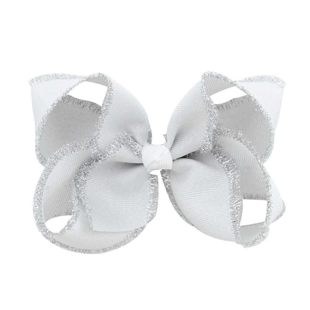 Lazos para el cabello para niñas, 1 pieza, 4 pulgadas, Boutique, dorado, cinta de lazo anudado sólido, accesorios hechos a mano con Clip de cocodrilo, 889: 22