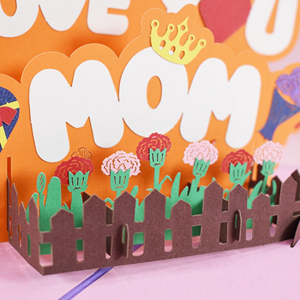 Carte de vœux créative 3D pour la fête des mères, jolie carte de vœux, DIY