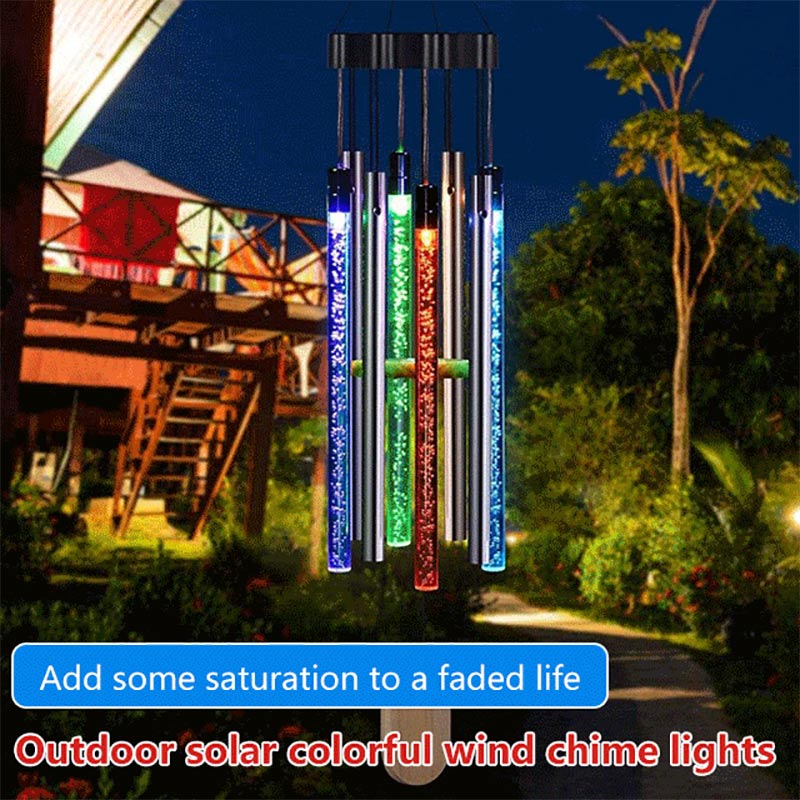 Outdoor Solar Wind Chime Light Aluminium Buis Wind Chime Hanger Waterdichte Lichtgevende Kleurrijke Wind Chime Licht Tuin Decoratie