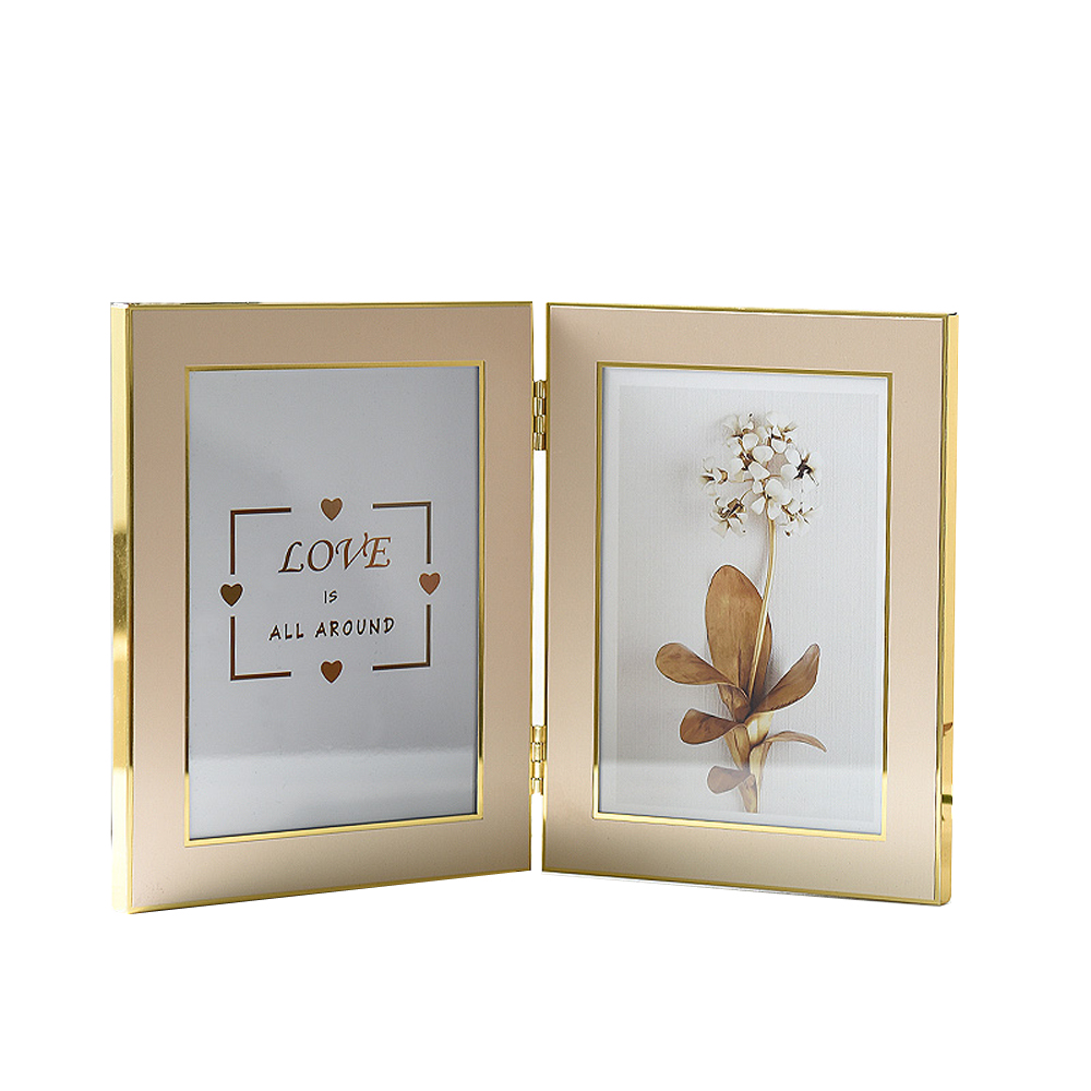 Modern Style Metal Photo Frame Picture Displays for or Home Decoration MPF118: Double Frame G1 / 6 inch