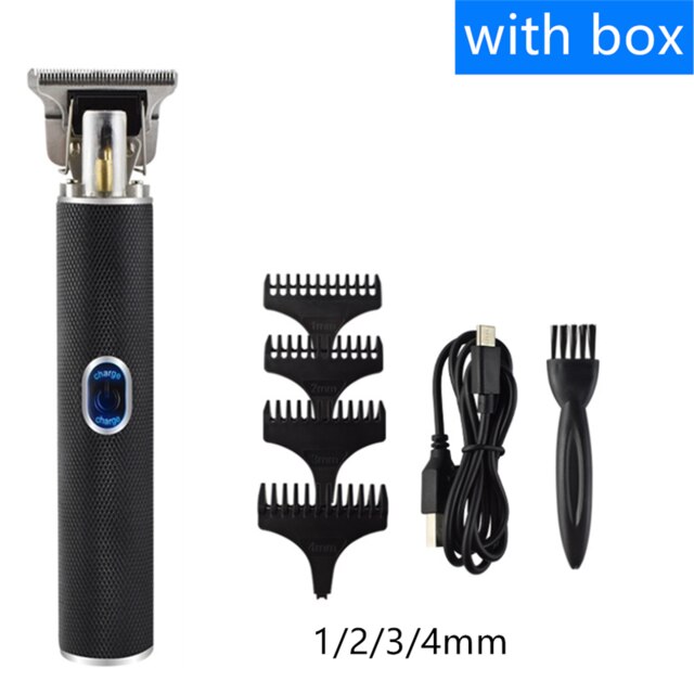 Barber Rechargeable Hair Trimmer Haircut Titanium Steel T Blade Hair Clipper Beard Trimmer Hair Cutting Machine: 110357