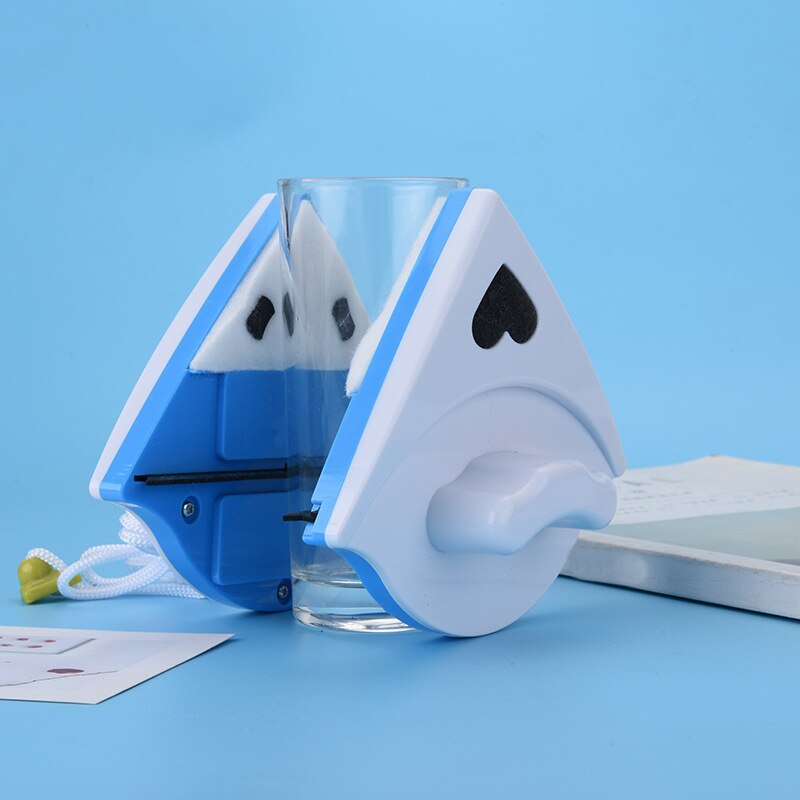 Limpador de vidro lateral dobro para lavar janelas fora da escova de limpeza magnética ímãs ferramenta de limpeza doméstica