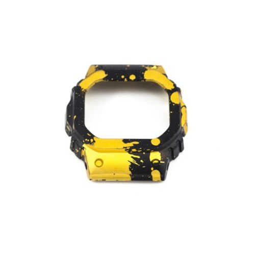 Urkasse i aluminiumslegering til casio g-shock dw -5600 gw5000 dw-5000/5025/5030 gwx -5600 street graffiti ur kofanger tilbehør: Gul