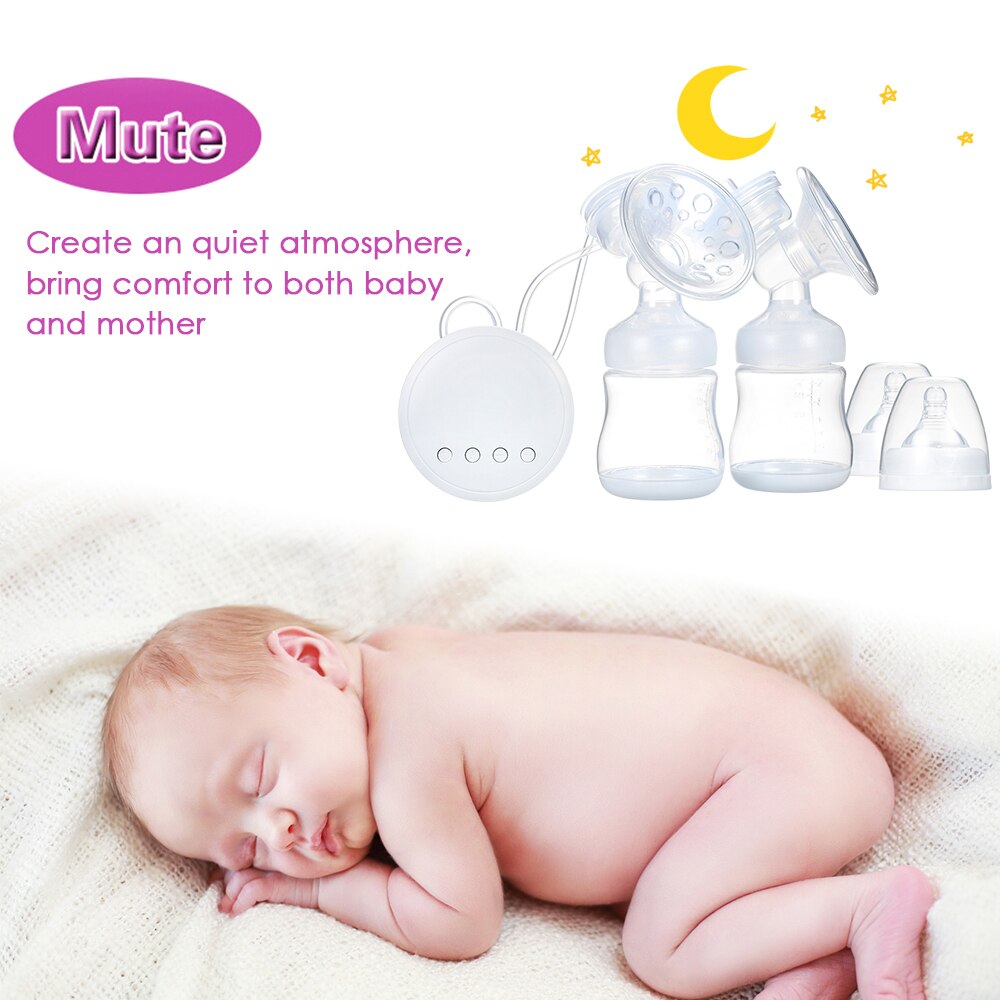 Portable Electric Breast Pump for Infant Baby Safe Dual Mode of Massaging & Pumping 9 Suction Levels Milk Breasting Pumping