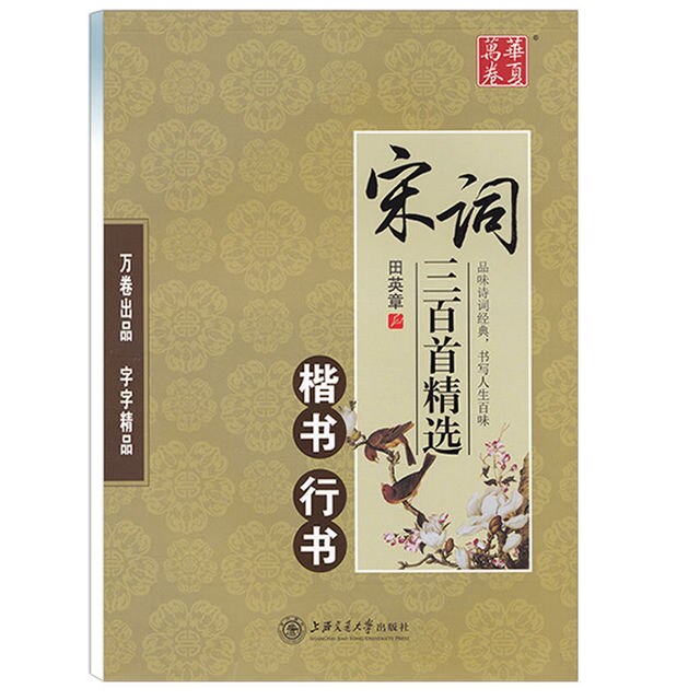 Chinese Pen Calligraphy Copybook 300 Tang Poetry and Song Ci Copybook Regular Runing Script Student Adult Copybook: Navy Blue