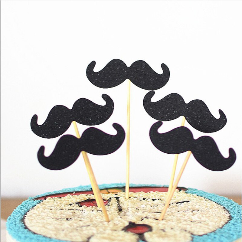 PACK of 5 PCS Cake Topper Birthday Cake Decoration for Men: 04 Mustache