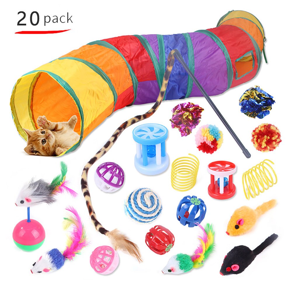 21Pcs Cat Toy Set Pet Toy Supplies Creativity Cat Toys Indoor Interactive Kitten Toys for Cat Cat Accessories Pet Toys Set